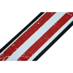 detailed view of USA flag printed neoprene weightlifting belt with 4 inch width and self-locking mechanism