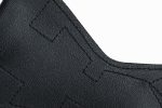 detailed view of black weightlifting rubber grip support pad