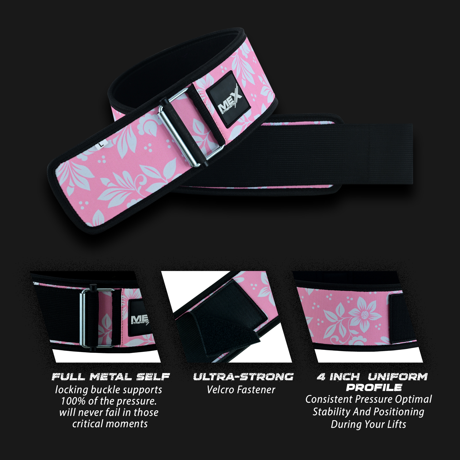 neoprene weightlifting belt - pink